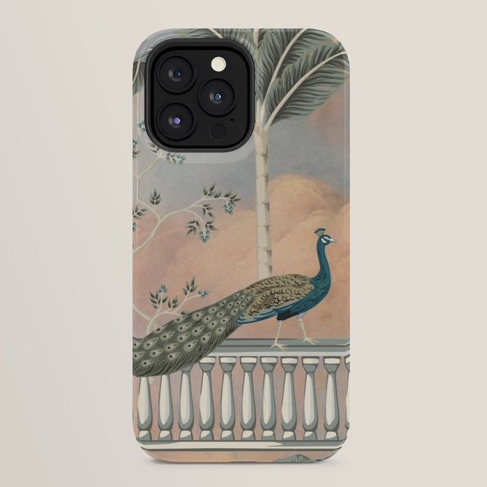 Chinoiserie Palatial Peacock Garden Peach Cloud Sky iPhone Case Gallery Image 24