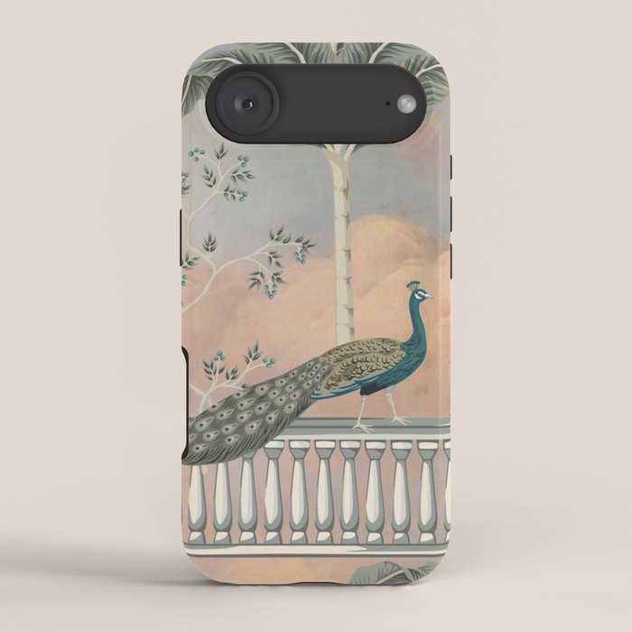 Chinoiserie Palatial Peacock Garden Peach Cloud Sky iPhone Case Gallery Image 2