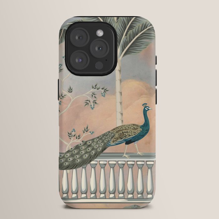 Chinoiserie Palatial Peacock Garden Peach Cloud Sky iPhone Case Gallery Image 15