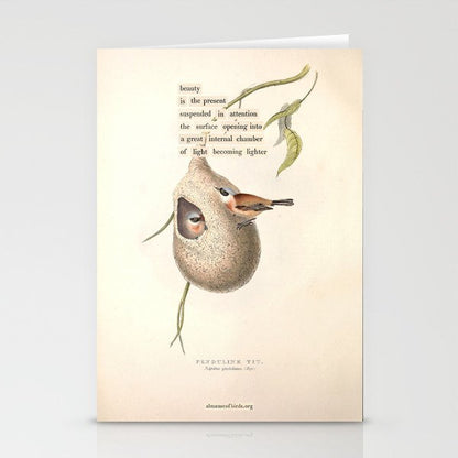 Bird Divinations: Penduline Tit (about: almanacofbirds.org) Stationery Card Gallery Image 2