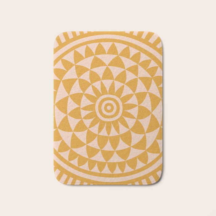 Geometric Yellow Sun Bath Mat Gallery Image 1