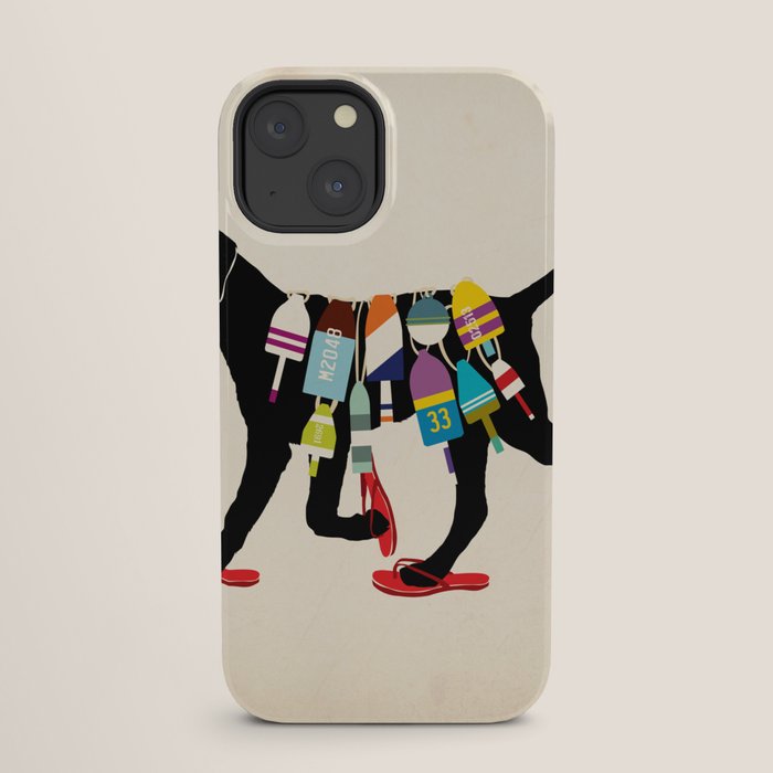 Black dog lab labrador buoy nautical beach ocean sandals flip flop art iPhone Case Gallery Image 25