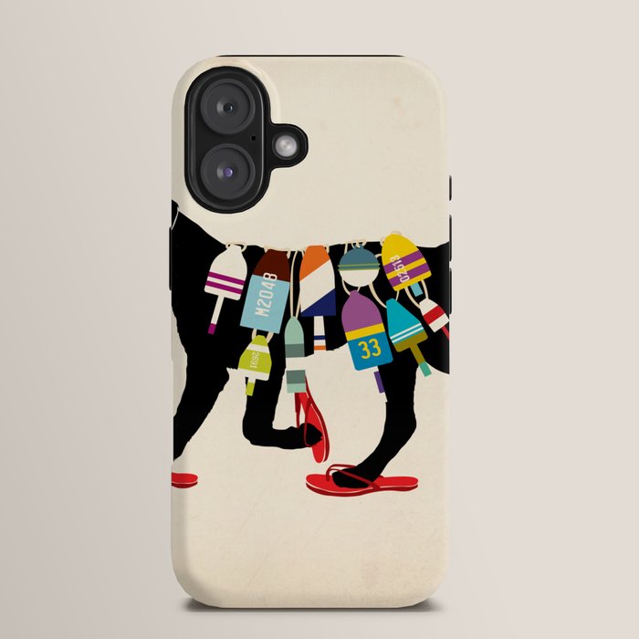 Black dog lab labrador buoy nautical beach ocean sandals flip flop art iPhone Case Gallery Image 13