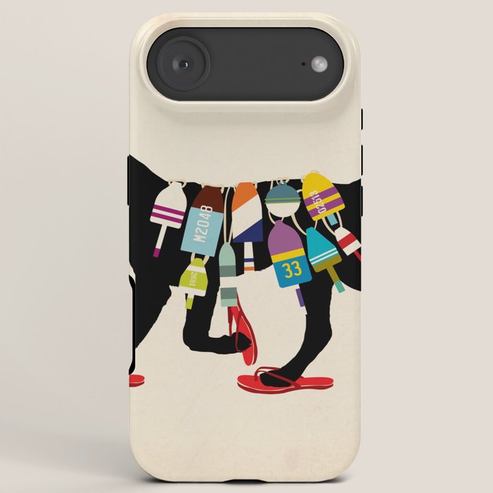 Black dog lab labrador buoy nautical beach ocean sandals flip flop art iPhone Case Gallery Image 6
