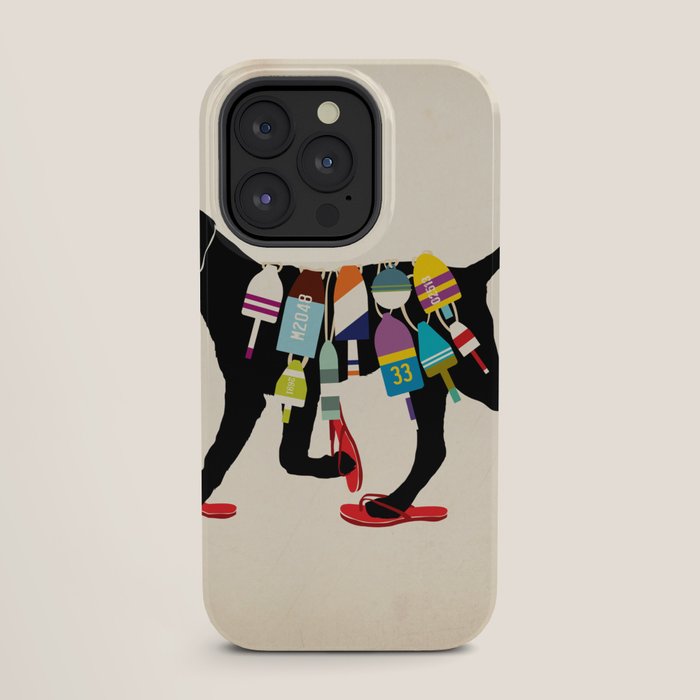 Black dog lab labrador buoy nautical beach ocean sandals flip flop art iPhone Case Gallery Image 27