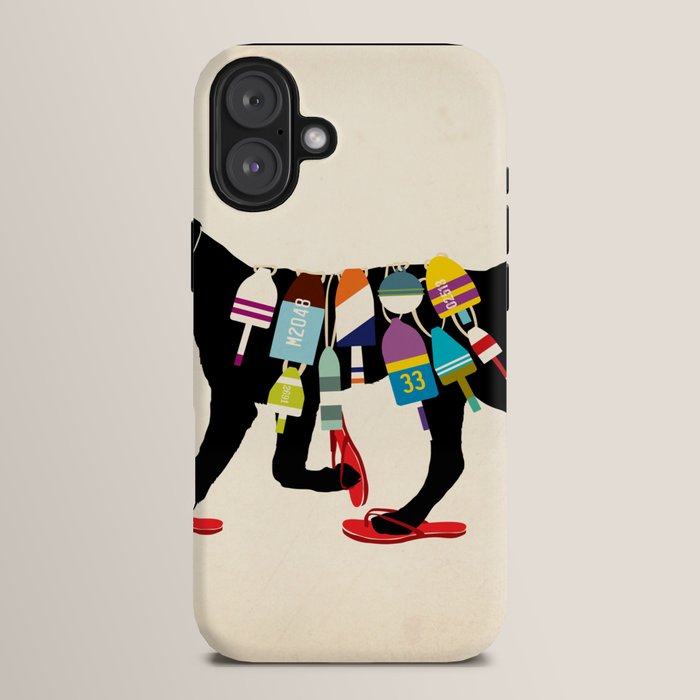 Black dog lab labrador buoy nautical beach ocean sandals flip flop art iPhone Case Gallery Image 14