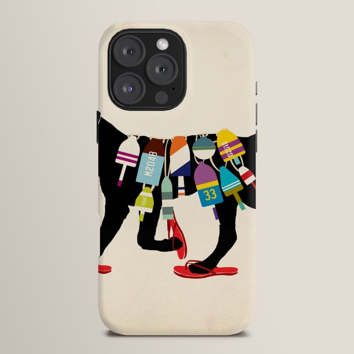 Black dog lab labrador buoy nautical beach ocean sandals flip flop art iPhone Case Gallery Image 16