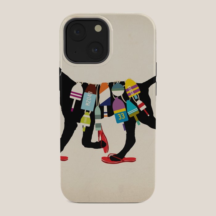 Black dog lab labrador buoy nautical beach ocean sandals flip flop art iPhone Case Gallery Image 34