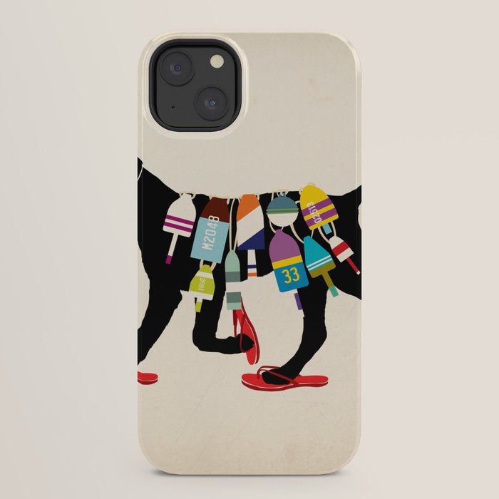 Black dog lab labrador buoy nautical beach ocean sandals flip flop art iPhone Case Gallery Image 22