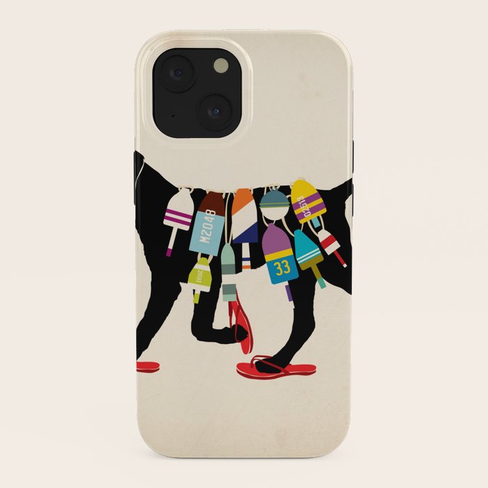 Black dog lab labrador buoy nautical beach ocean sandals flip flop art iPhone Case Gallery Image 38