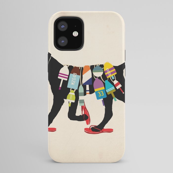 Black dog lab labrador buoy nautical beach ocean sandals flip flop art iPhone Case Gallery Image 42