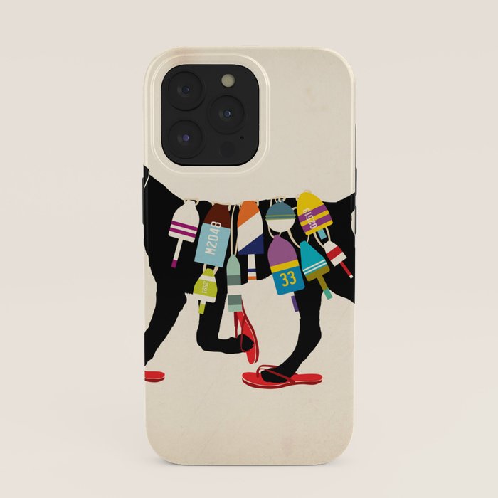 Black dog lab labrador buoy nautical beach ocean sandals flip flop art iPhone Case Gallery Image 39