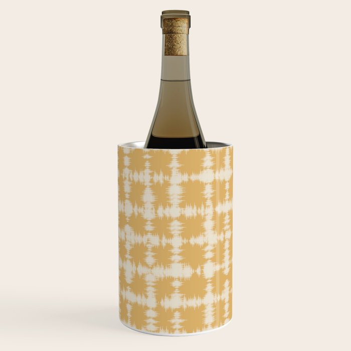 Tie dye checked in yellow Wine Chiller Gallery Image 1