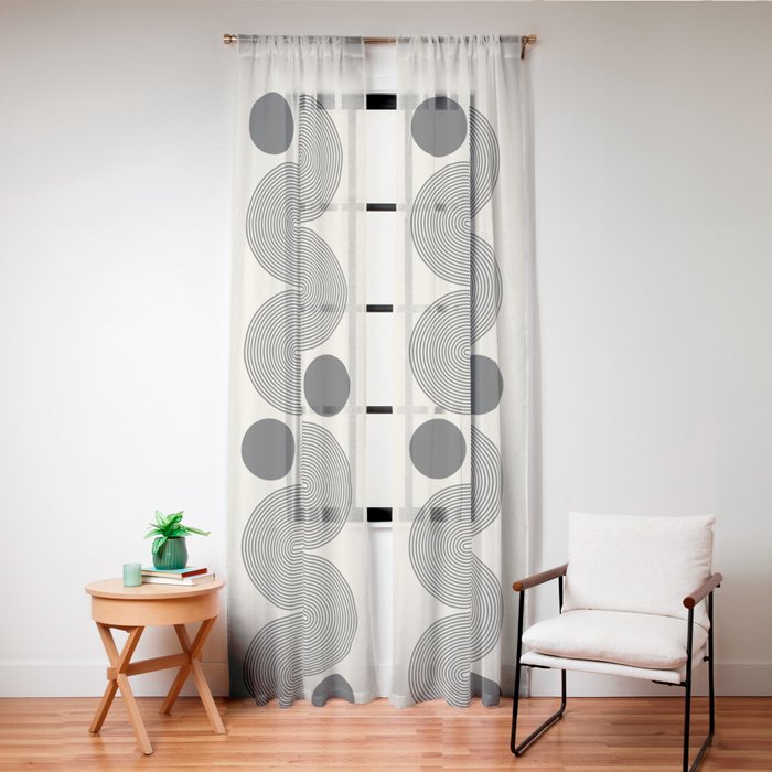 Abstraction_LINE_BLACK_DOT_VISUAL_ART_Minimlism_001A Window Curtain Gallery Image 20