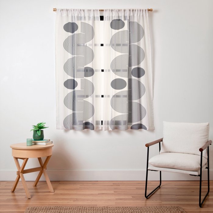 Abstraction_LINE_BLACK_DOT_VISUAL_ART_Minimlism_001A Window Curtain Gallery Image 23