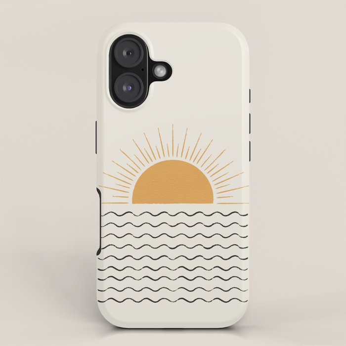 Sunrise Ocean - Mid Century Modern Style iPhone Case Gallery Image 1