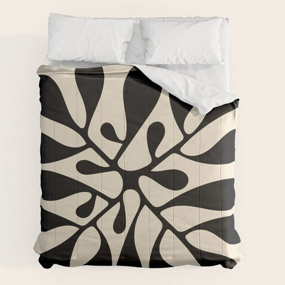 Matisse Inspired Abstract Cut Outs black Comforter Gallery Image 2