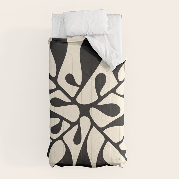 Matisse Inspired Abstract Cut Outs black Comforter Gallery Image 10