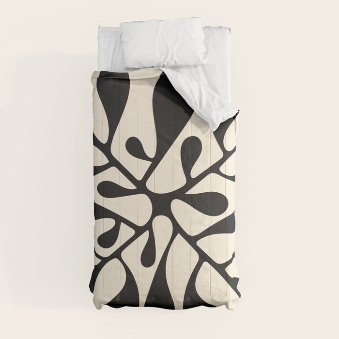 Matisse Inspired Abstract Cut Outs black Comforter Gallery Image 4