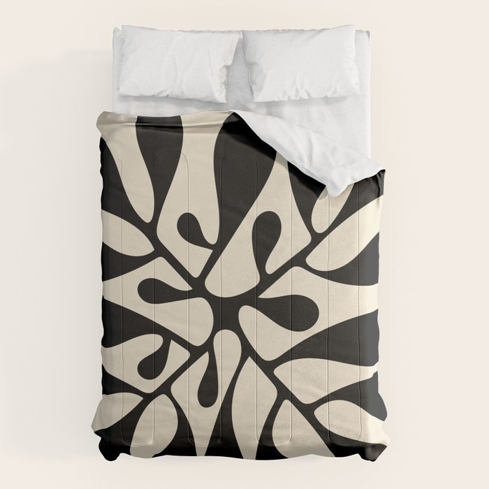 Matisse Inspired Abstract Cut Outs black Comforter Gallery Image 1