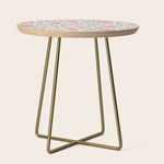 Modern Vintage Chic Blush Pink Forest Green Floral Side Table Gallery Image 1
