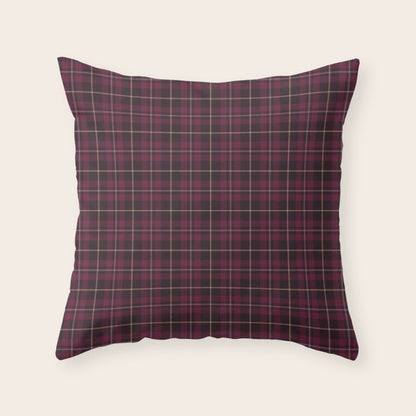 blackberry tartan Throw Pillow Gallery Image 3