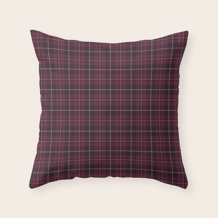 blackberry tartan Throw Pillow Gallery Image 4