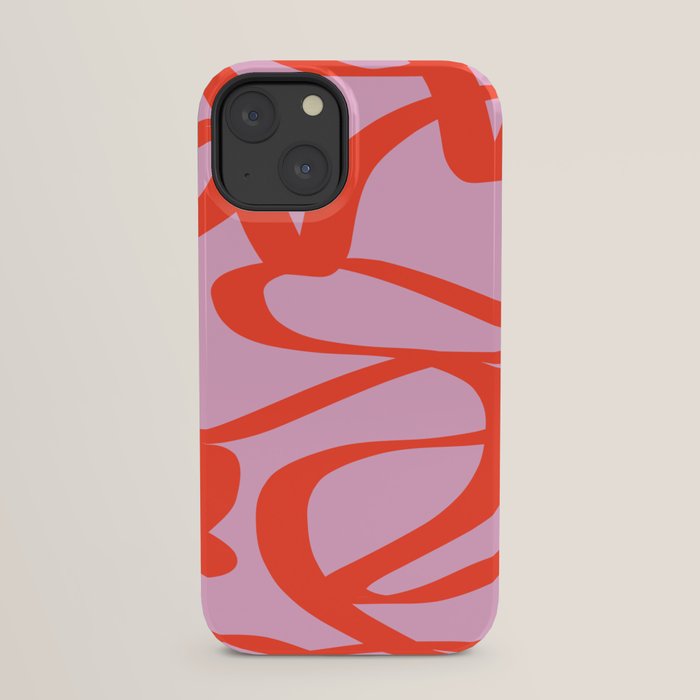 Pink Retro Lines Modern Abstract Brush Shapes Midcentury Line Shapes Vintage iPhone Case Gallery Image 29