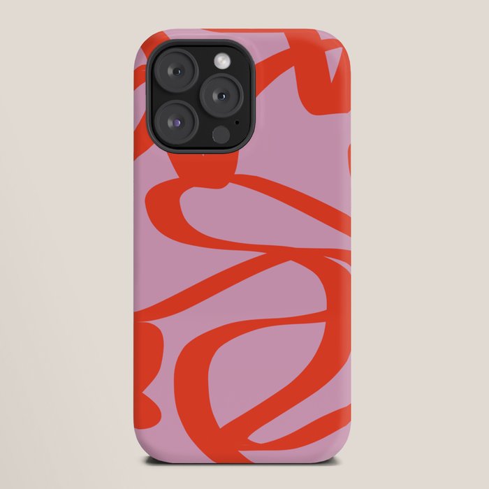 Pink Retro Lines Modern Abstract Brush Shapes Midcentury Line Shapes Vintage iPhone Case Gallery Image 20