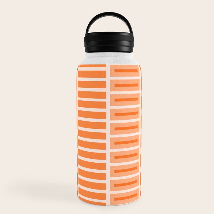 Orange Geometric Block Stripes Pattern Water Bottle Gallery Image 6