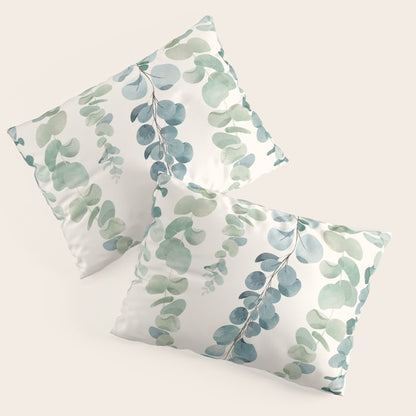 Watercolor Eucalyptus Leaves Pillow Sham Gallery Image 1