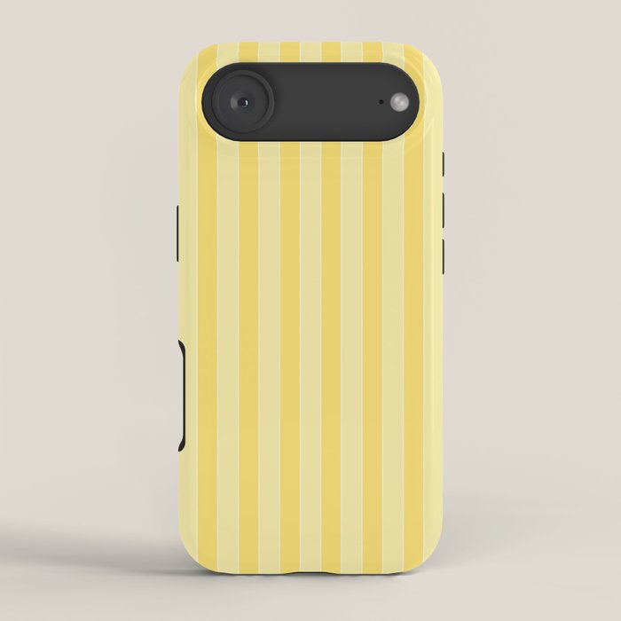 Contemporary Cottage Stripes Vertical Pattern in Yellow and White iPhone Case Gallery Image 2