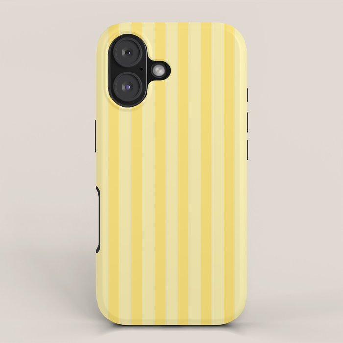 Contemporary Cottage Stripes Vertical Pattern in Yellow and White iPhone Case Gallery Image 1