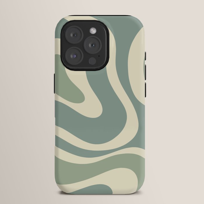 Modern Retro Liquid Swirl Abstract in Eucalyptus Green iPhone Case Gallery Image 15