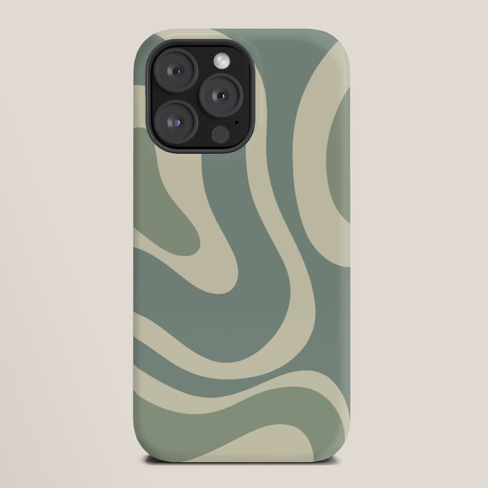 Modern Retro Liquid Swirl Abstract in Eucalyptus Green iPhone Case Gallery Image 20