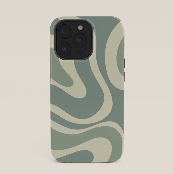 Modern Retro Liquid Swirl Abstract in Eucalyptus Green iPhone Case Gallery Image 35