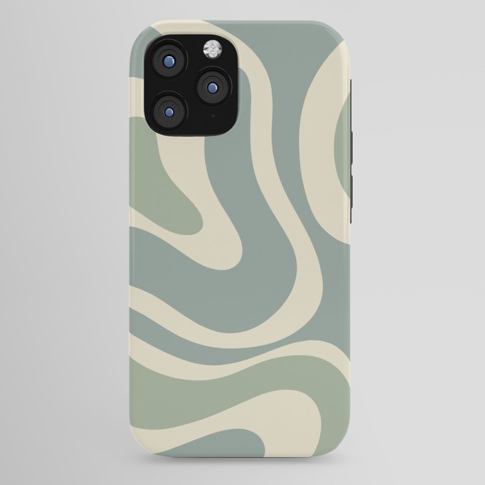 Modern Retro Liquid Swirl Abstract in Eucalyptus Green iPhone Case Gallery Image 44