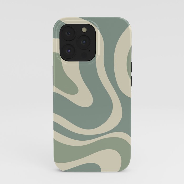 Modern Retro Liquid Swirl Abstract in Eucalyptus Green iPhone Case Gallery Image 39