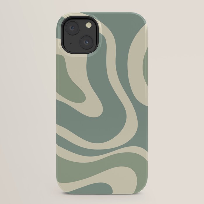 Modern Retro Liquid Swirl Abstract in Eucalyptus Green iPhone Case Gallery Image 22