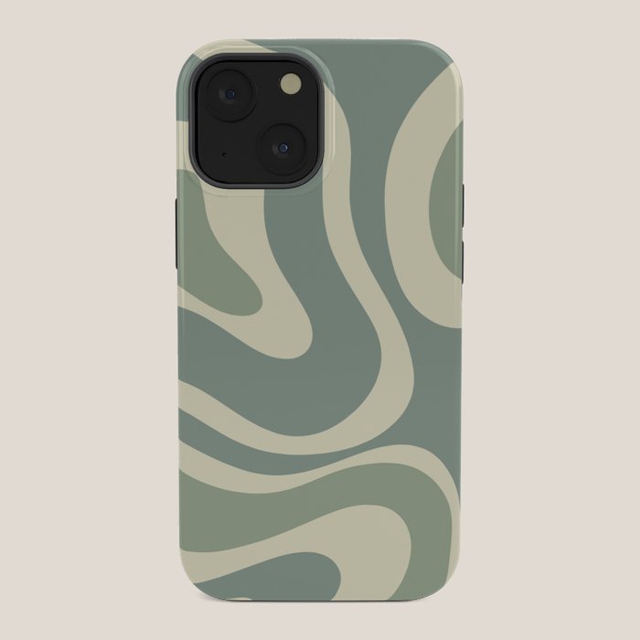 Modern Retro Liquid Swirl Abstract in Eucalyptus Green iPhone Case Gallery Image 34