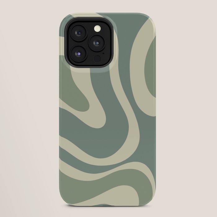 Modern Retro Liquid Swirl Abstract in Eucalyptus Green iPhone Case Gallery Image 28