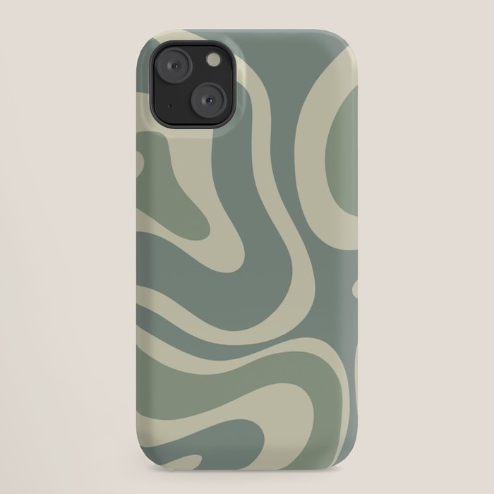 Modern Retro Liquid Swirl Abstract in Eucalyptus Green iPhone Case Gallery Image 18