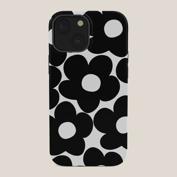 Black & White Retro Daisies #1 #decor #art #society6 iPhone Case Gallery Image 34