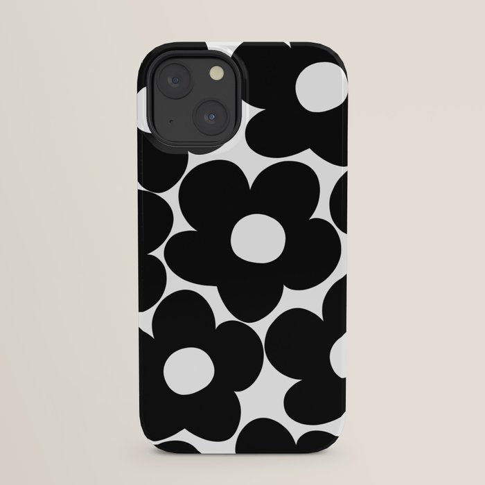 Black & White Retro Daisies #1 #decor #art #society6 iPhone Case Gallery Image 29