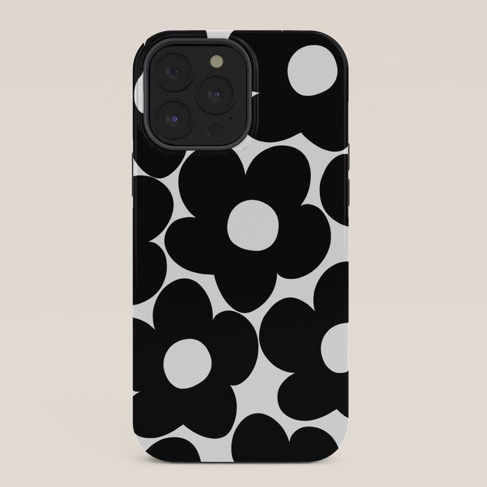 Black & White Retro Daisies #1 #decor #art #society6 iPhone Case Gallery Image 36
