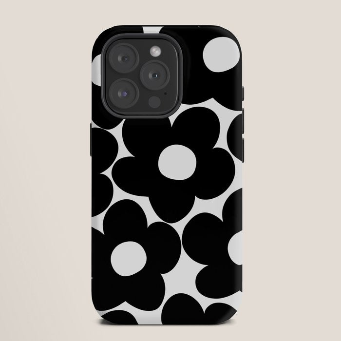 Black & White Retro Daisies #1 #decor #art #society6 iPhone Case Gallery Image 11