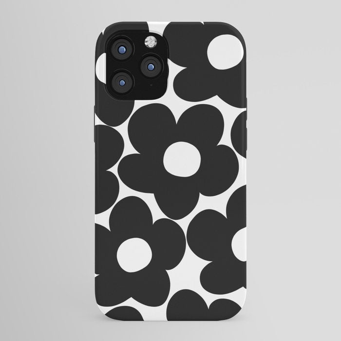 Black & White Retro Daisies #1 #decor #art #society6 iPhone Case Gallery Image 43