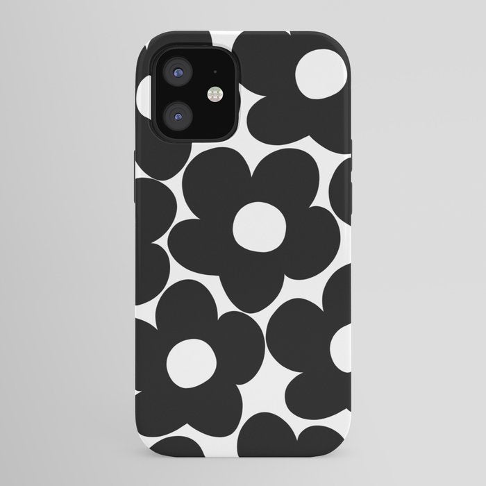 Black & White Retro Daisies #1 #decor #art #society6 iPhone Case Gallery Image 41