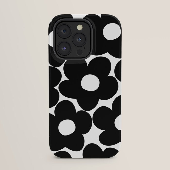 Black & White Retro Daisies #1 #decor #art #society6 iPhone Case Gallery Image 23