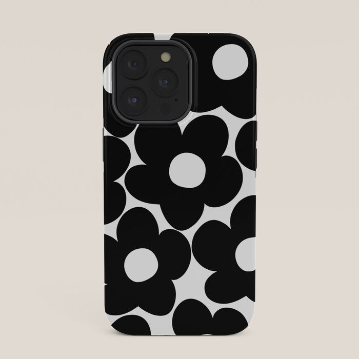 Black & White Retro Daisies #1 #decor #art #society6 iPhone Case Gallery Image 35